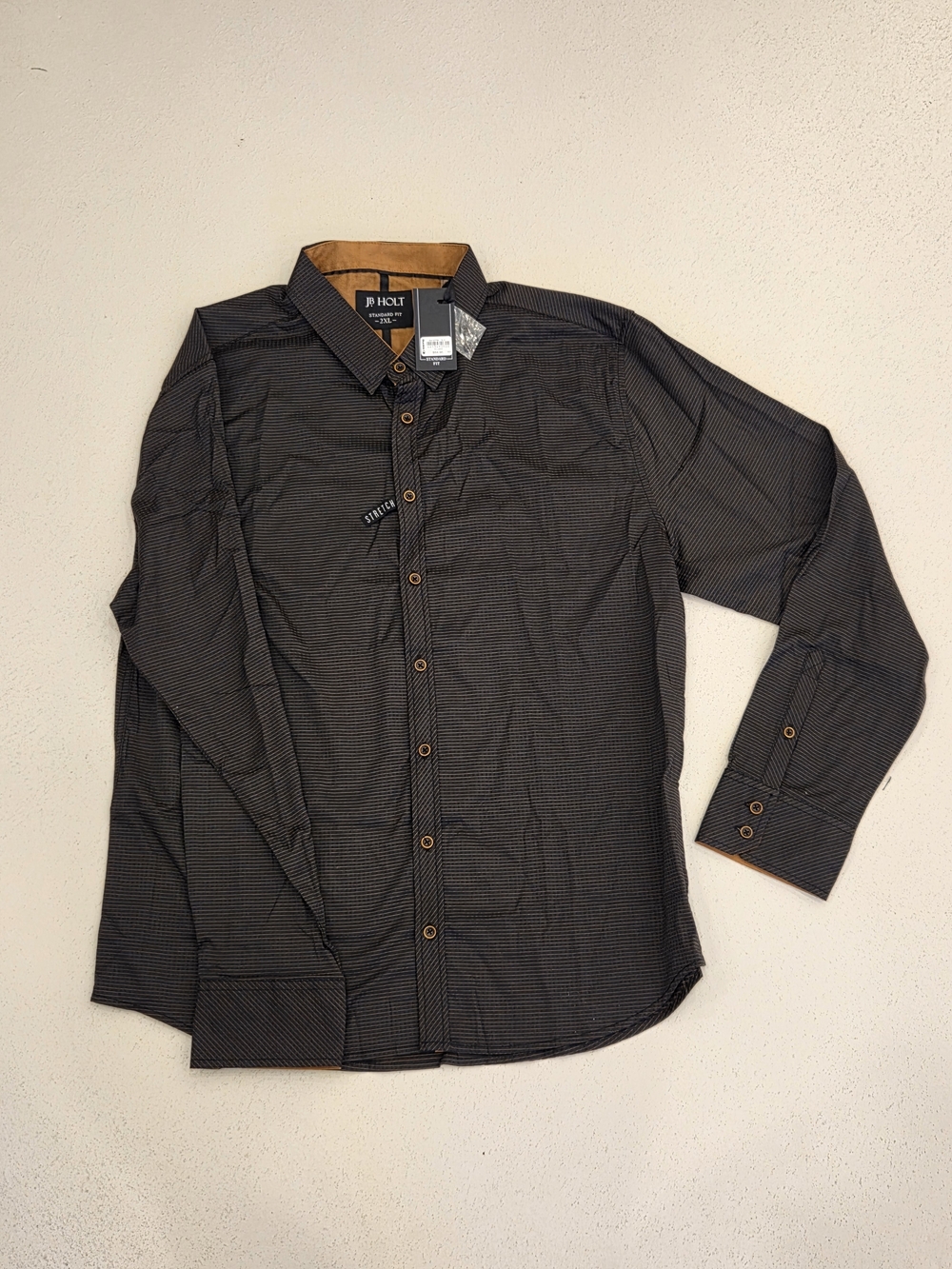 Men's Long-Sleeve Dress Shirt in Dark Brown